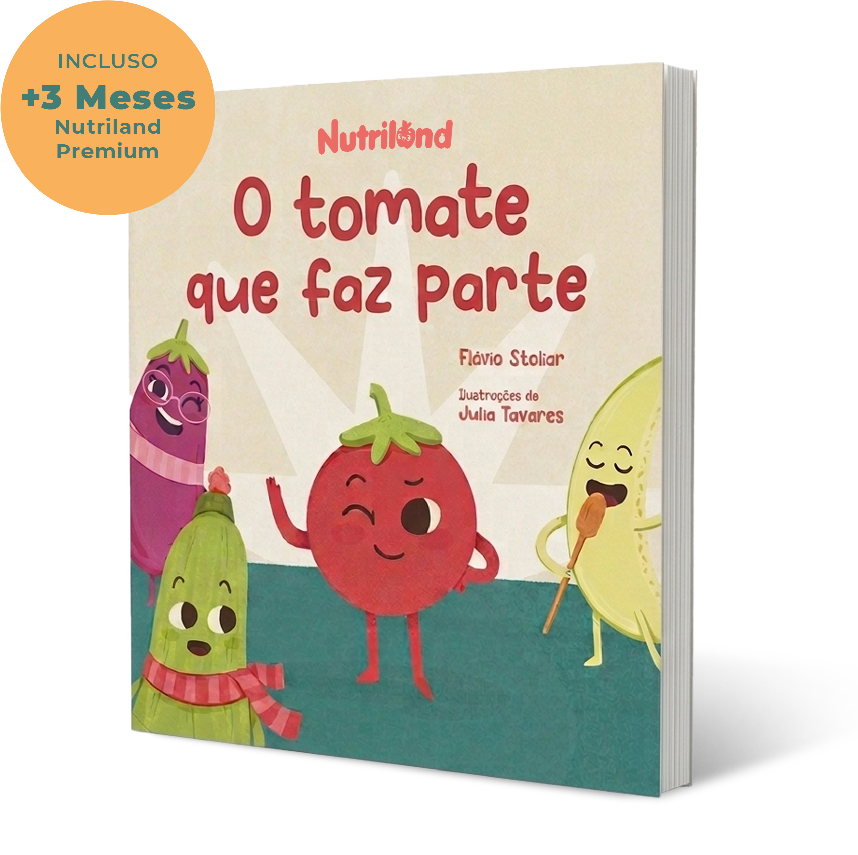 Capa do livro O tomate que faz parte, ilustrado por Julia Tavares